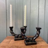 Ceramic twisted candle holder