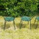 Garden furniture 1 table 4 armchairs wrought iron old green wagon
