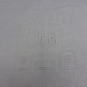 Old tablecloth and 6 damask towels decorated with Greek friezes and bos, TB-160x208cm