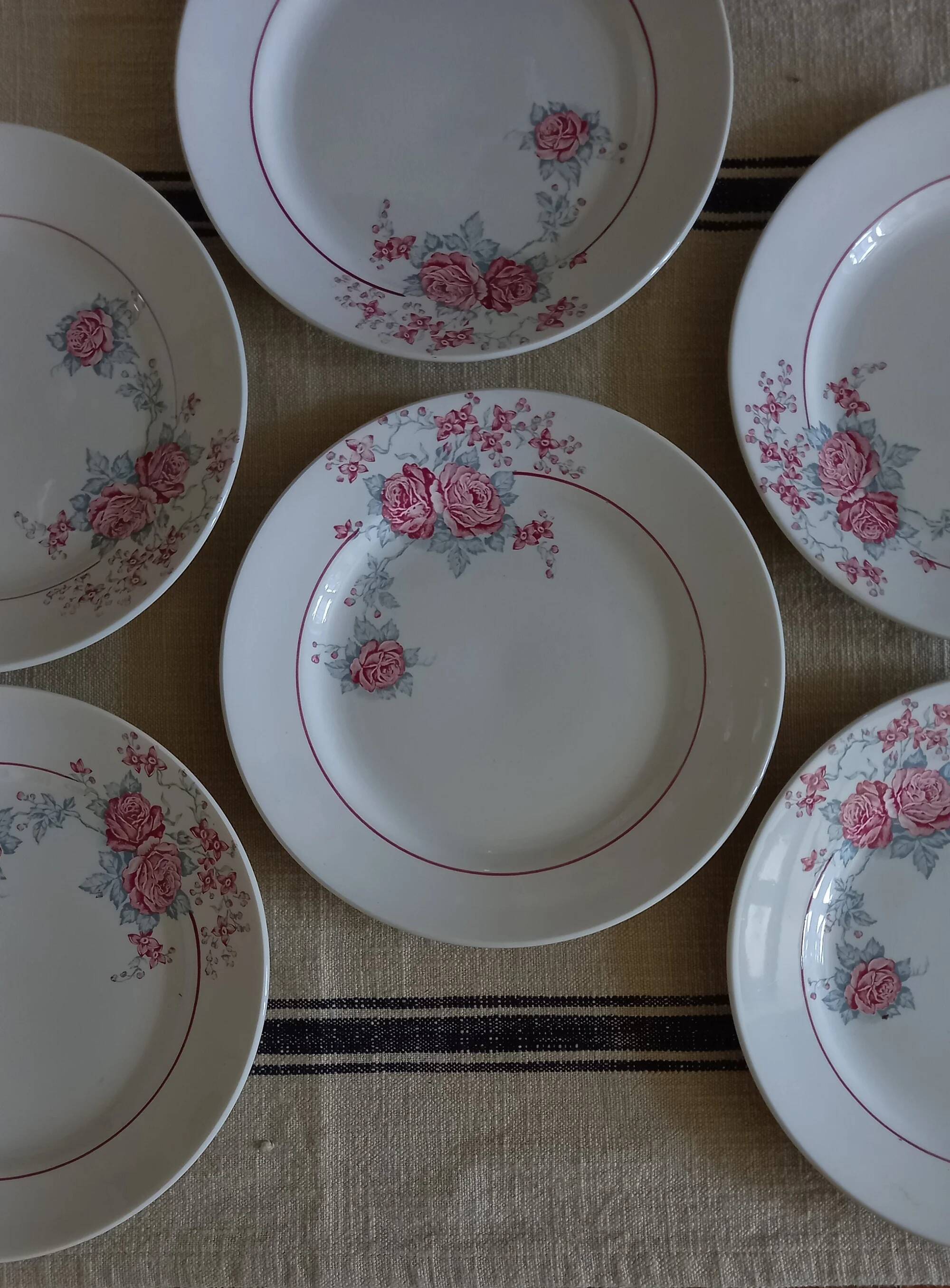 "Thalie" - 6 flat plates ironstone Saint-Amand