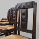 Set of six oak an wicker dining chairs by Victor Courtray