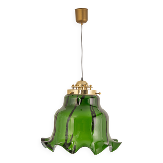 Orange glass pendant by Peill Putzler, Germany, 1970.