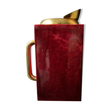 Aldo Tura red mixing pitcher with mixing spoon, Italy 1970s