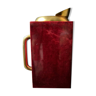 Aldo Tura red mixing pitcher with mixing spoon, Italy 1970s