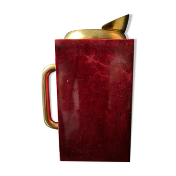 Aldo Tura red mixing pitcher with mixing spoon, Italy 1970s