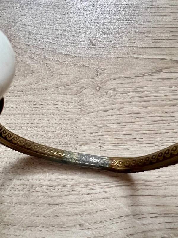 Patère vintage laiton doré avec bouton style ivoire