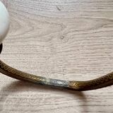 Patère vintage laiton doré avec bouton style ivoire