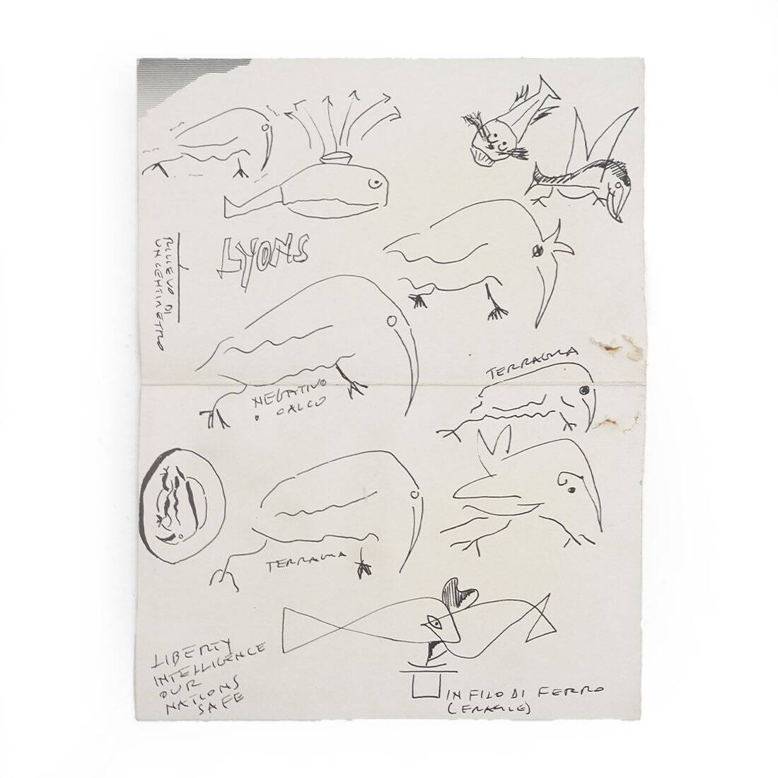 Kiwi Landscape Plate in Ceramic by Sergio Dangelo for Mazzotti Albisola, 1980s