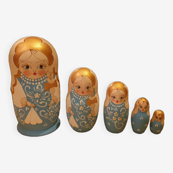 Matriochka poupées pyrogravées