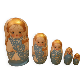Matryoshka pyrography dolls