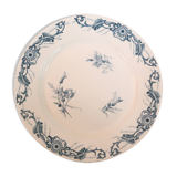 Large round dish, Creil and Montereau, Centaurea service, iron earth, late 19th century