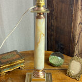 Lamp base in onyx and brass