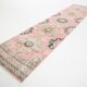 Tapis de couloir oriental vintage rose bleu foncé 3 x 12