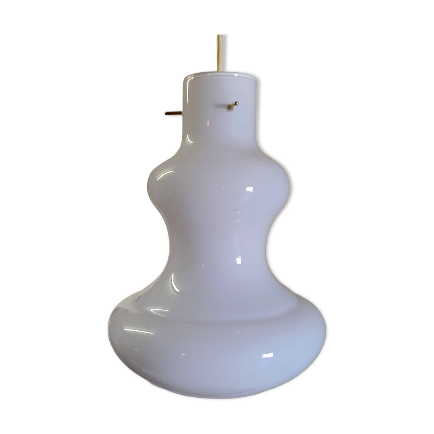 Suspension style scandinave en verre opalin - années 50