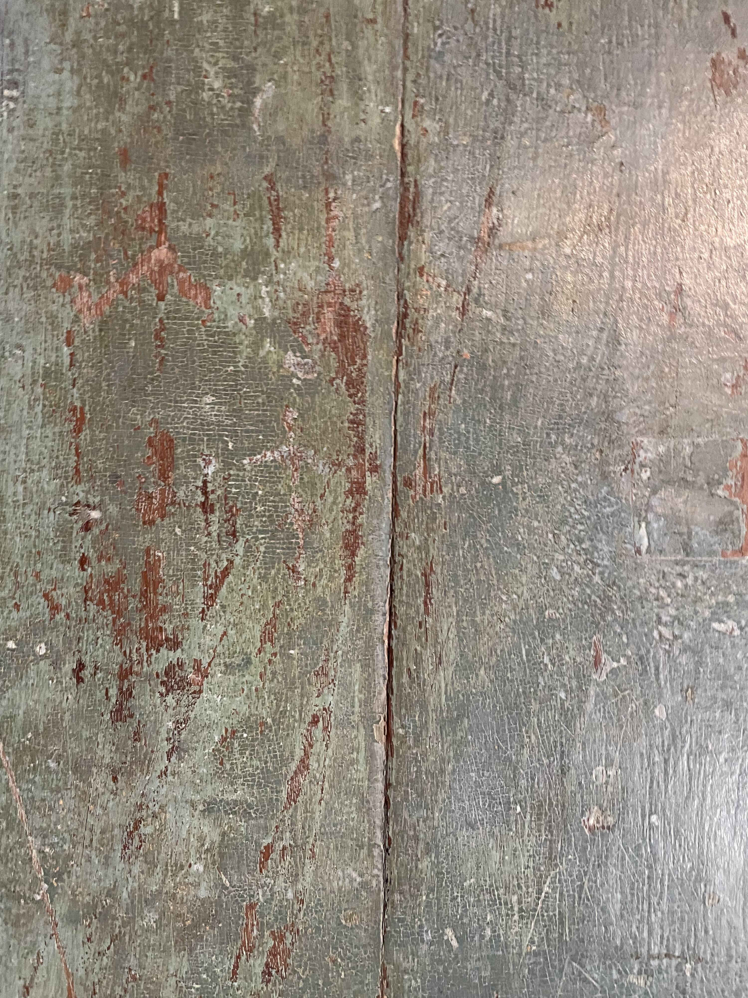 Blue lacquered teak coffee table