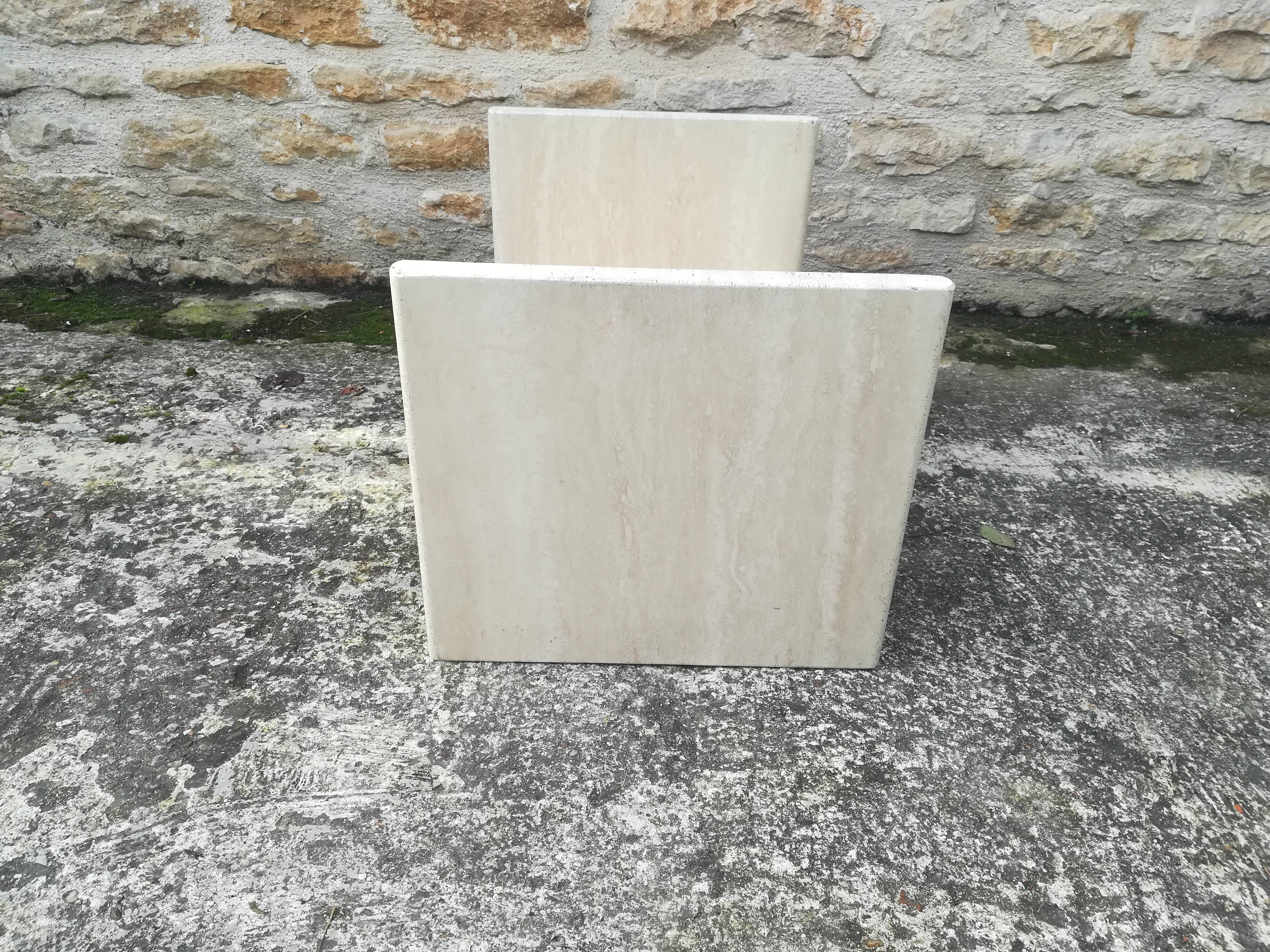 Travertine coffee table