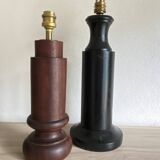 Wooden lamp, 2M fabric cable, cotton shade