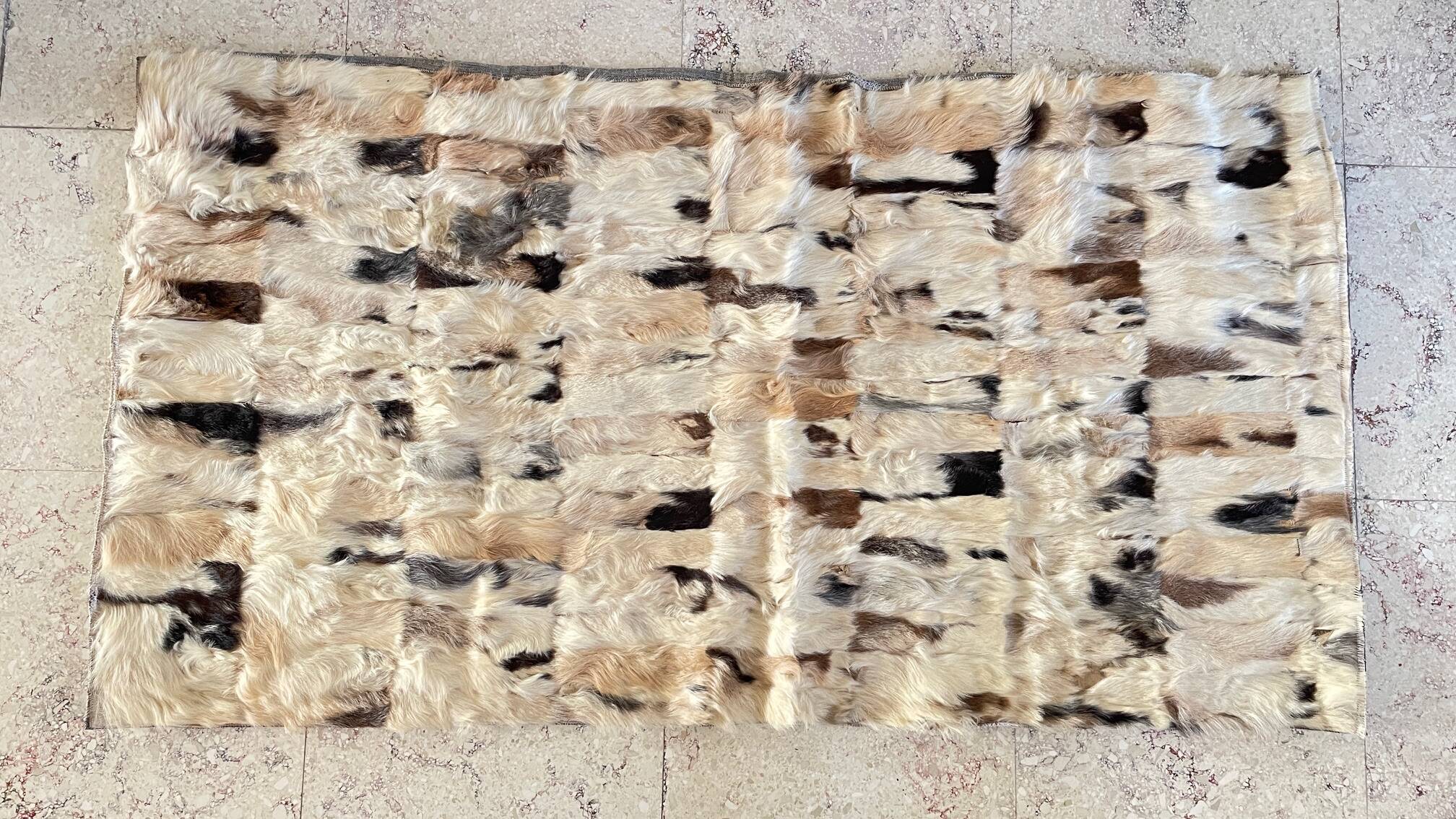 RUG Skin 1970s Beige-Brown - 56 x 107cm