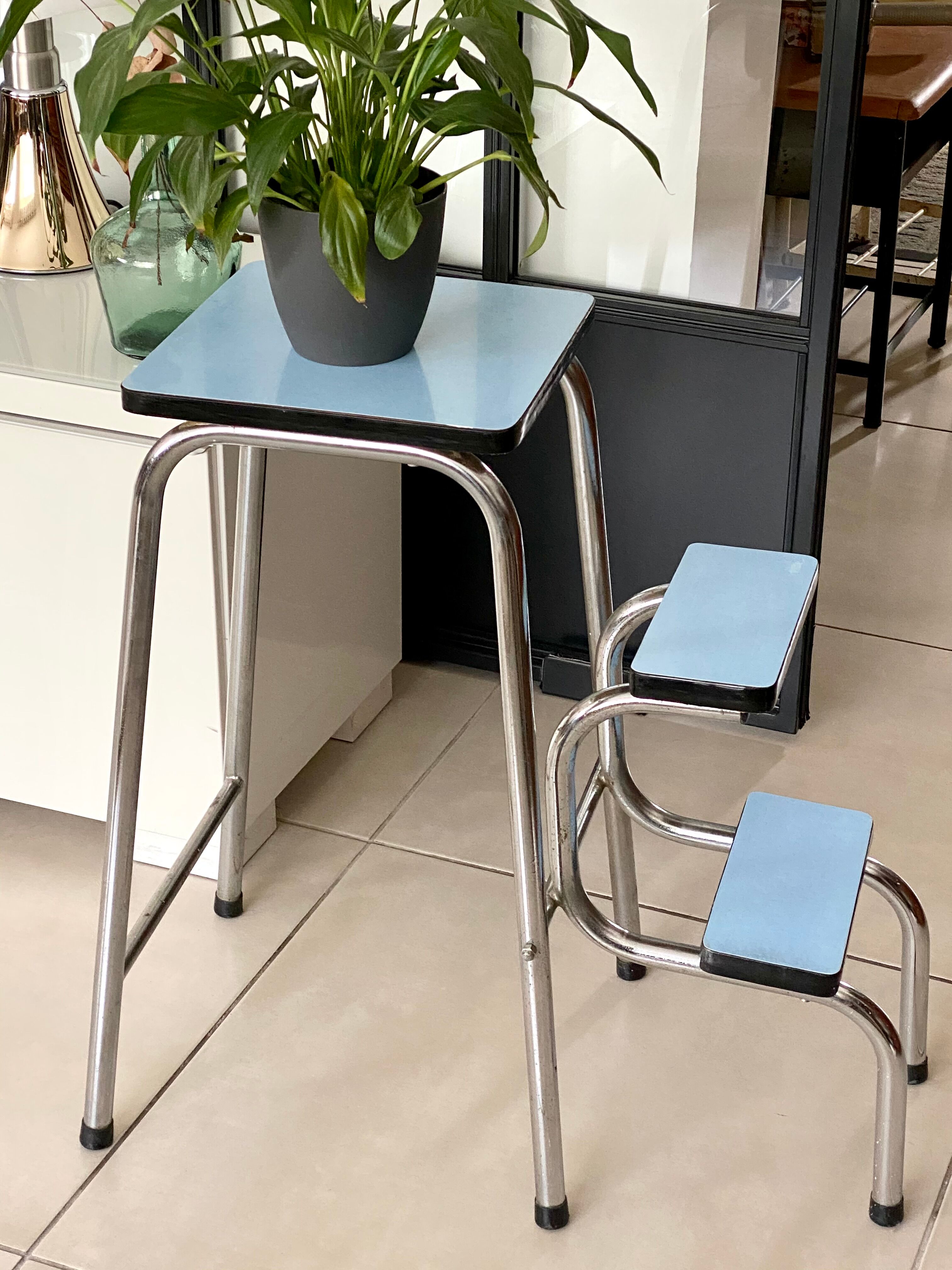 Stool stepladder formica vintage