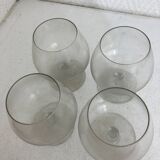 Set of 4 old cognac glasses
