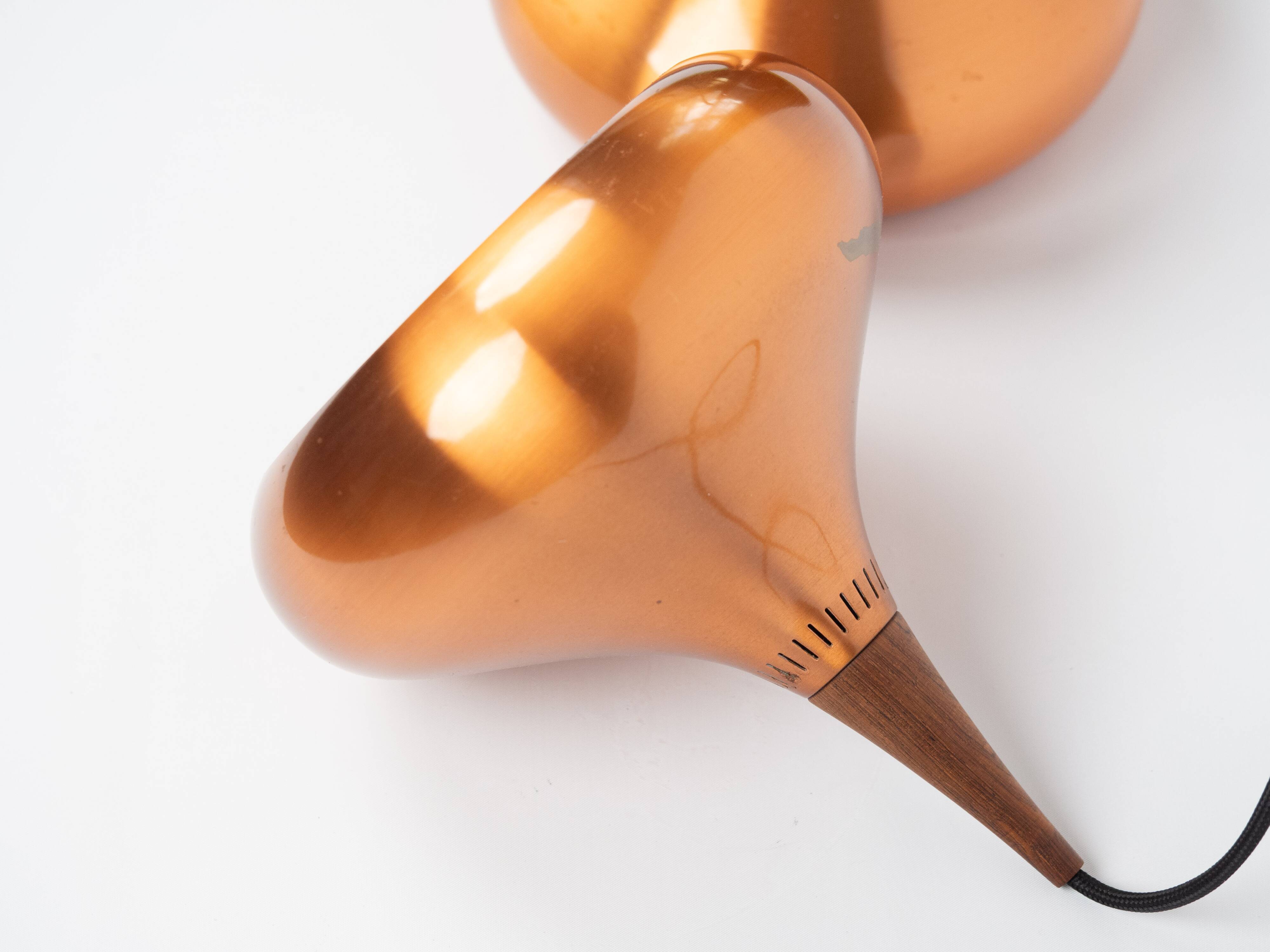 Pair of 2 Danish vintage pendant lamps Orient by Jo Hammerborg Fog og Morup