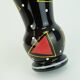 glass VASE hyalith glass black glass abstract decor enamel painting 1950s