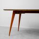 Vintage dining table set with 6 wooden chairs from the 1960s modernism
