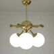 Vintage Sputnik Chandelier Gold Brass Space Age Redesign Pendant Lamp