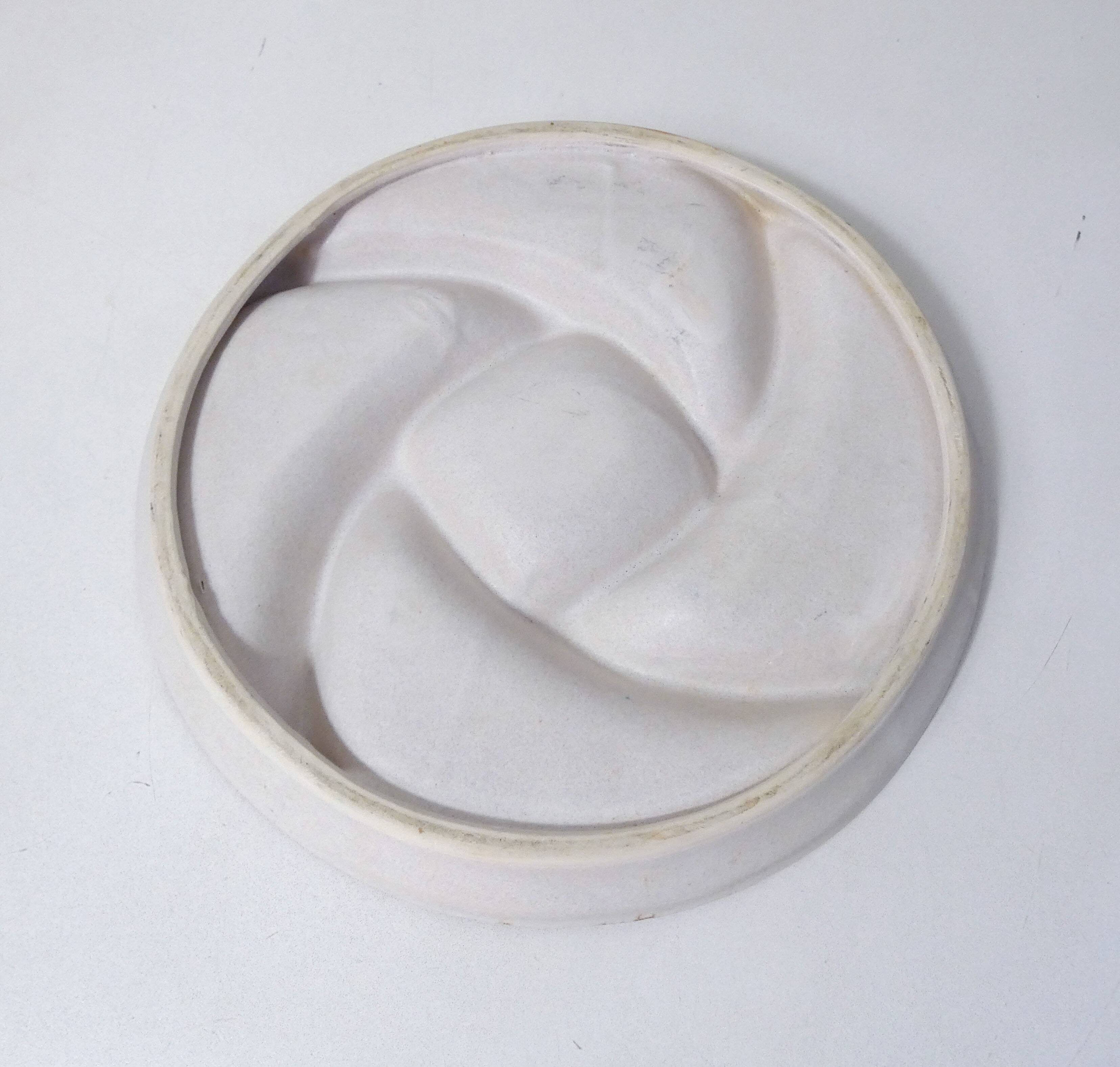 aperitif dish hors d'oeuvres server in powder pink beige stoneware