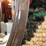 Hammered metal round mirror