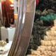 Hammered metal round mirror