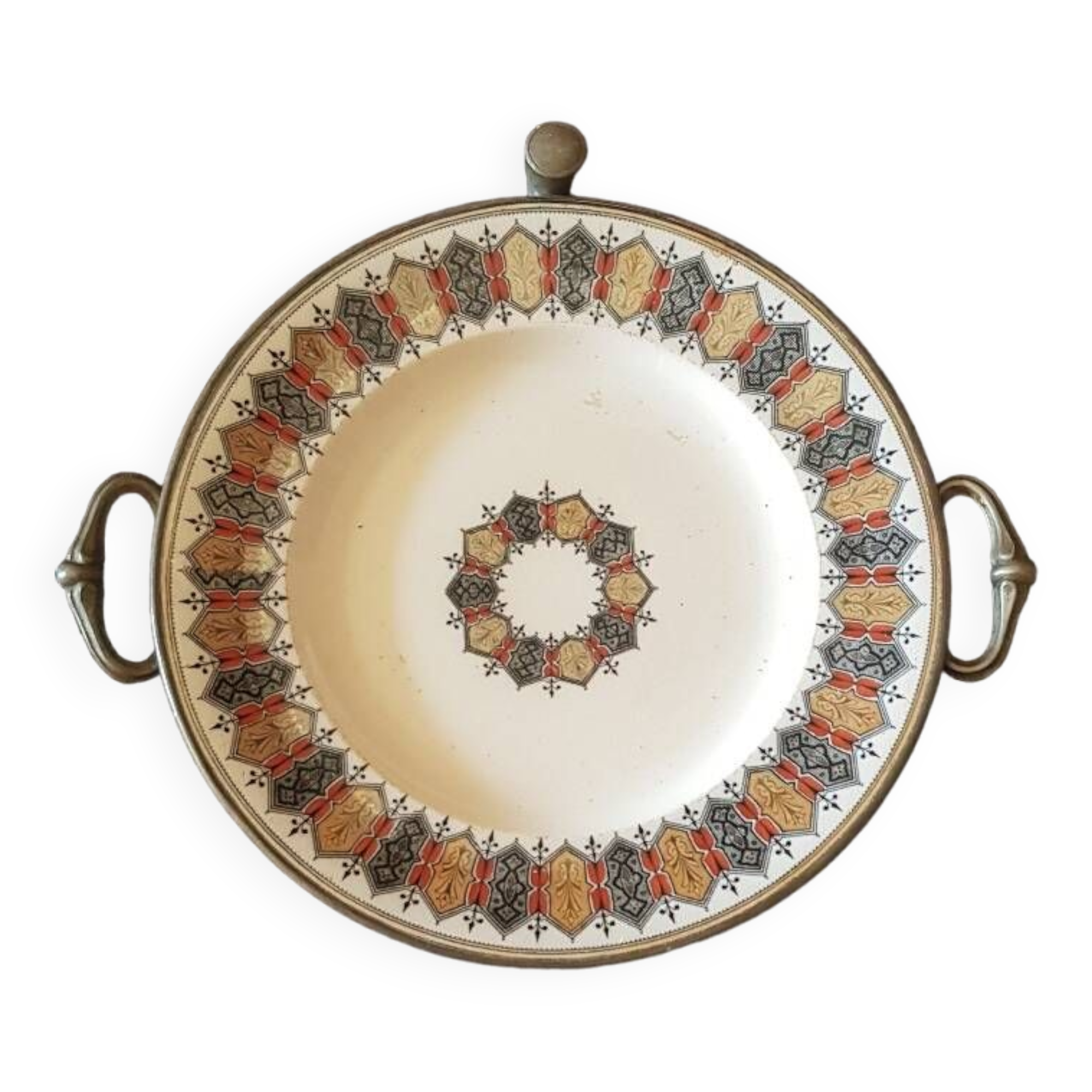 Assiette chauffante. Chauffe plat XIXème.