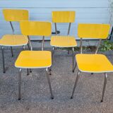 4 chairs formica pop yellow 1970