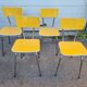 4 chaises formica pop jaune 1970