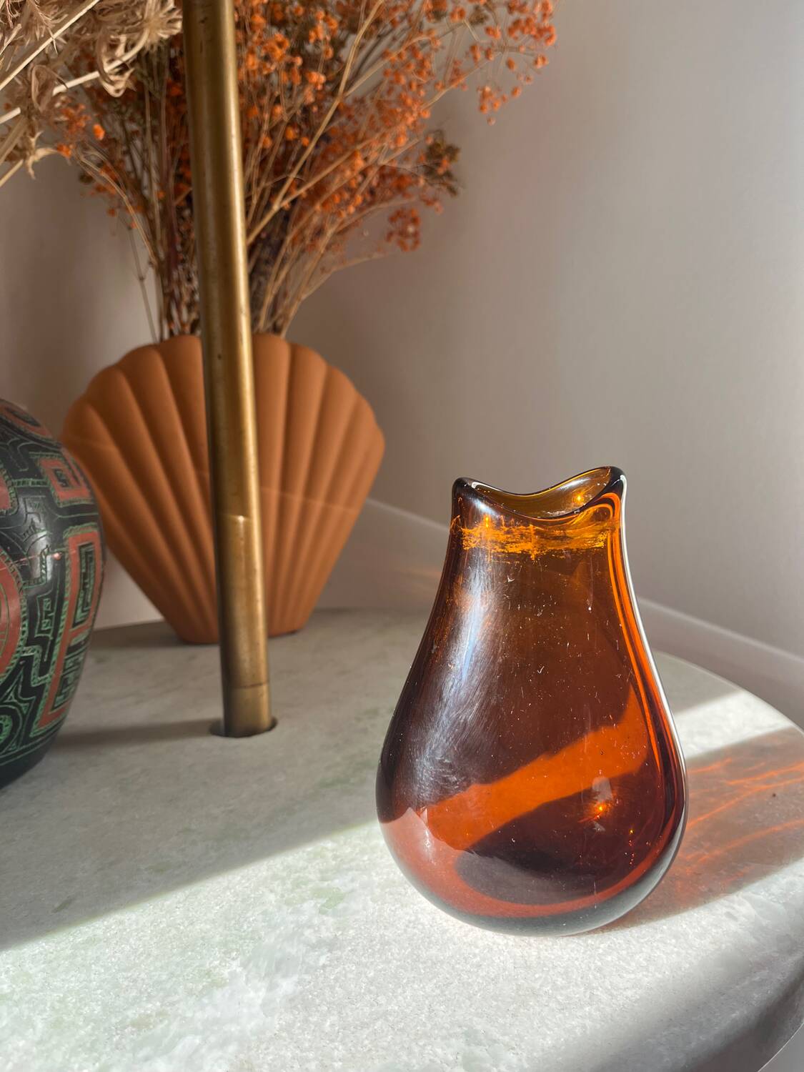 C. Morin, Dieulefit. Signed glass vase