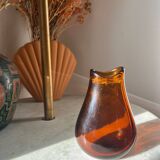 C. Morin, Dieulefit. Vase en verre signé