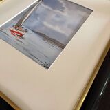 Original watercolor painting by Minik Jodor Marine "Royale" sailing Brittany