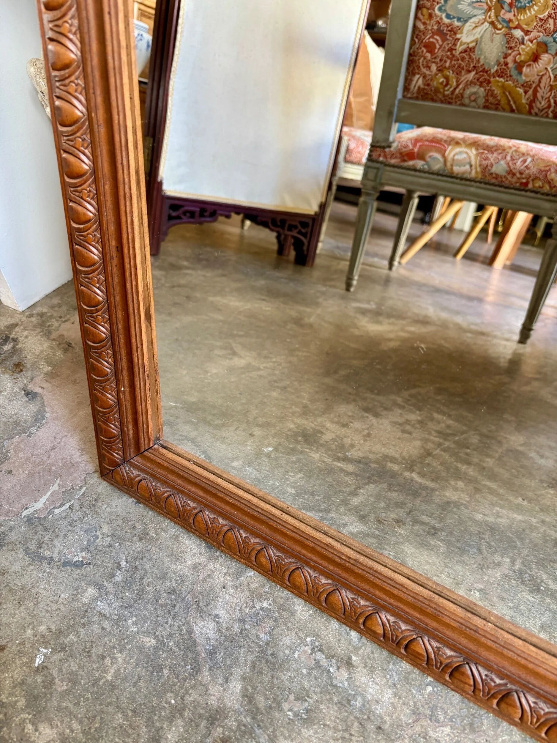 Moulded wooden mirror 52 x 45 cm