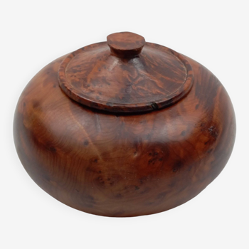 Pot boîte à tabac tabatière en bois d'olivier