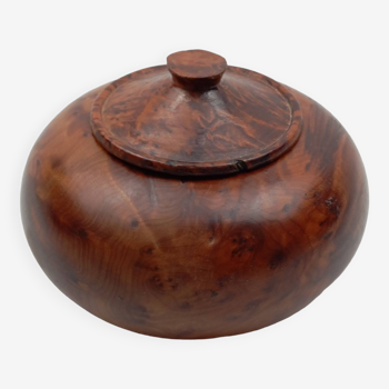 Tobacco box pot snuffbox in olive wood