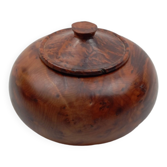 Tobacco box pot snuffbox in olive wood