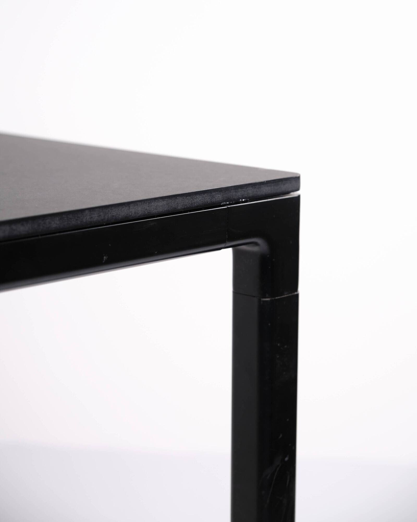 HAY T12 dining table – black linoleum – black aluminium frame
