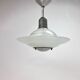 Art deco glass and steel ceiling lamp, 1920