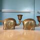 2 vintage Haku elephant candle holders