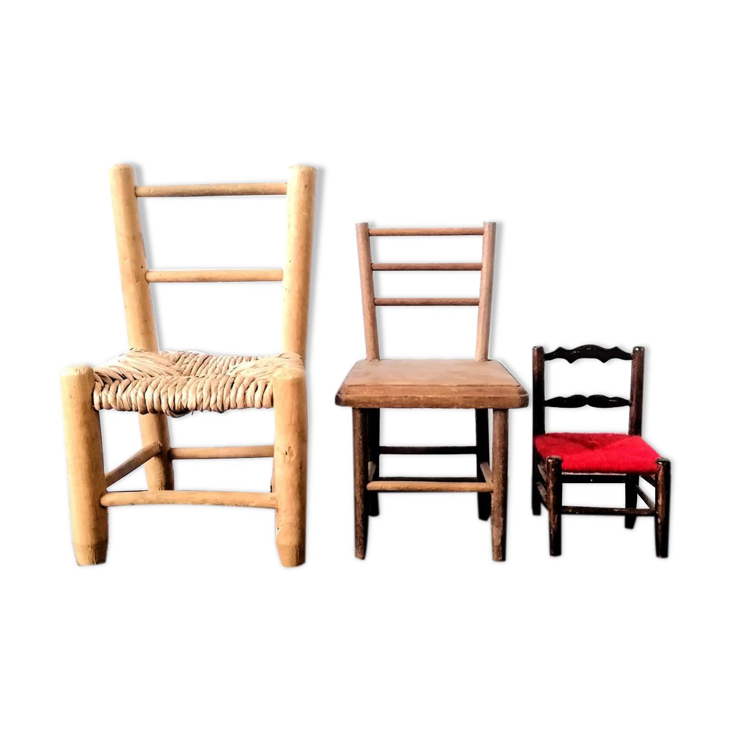 Three miniature chairs