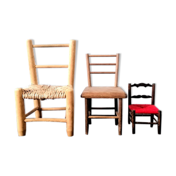 Three miniature chairs