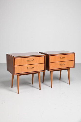Nightstands with Glass Tops, Germany, Set of 2