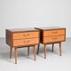 Nightstands with Glass Tops, Germany, Set of 2