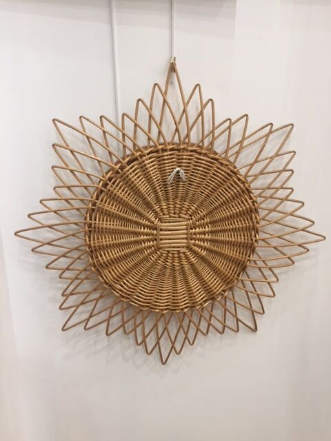 Sun rattan mirror 58x58cm