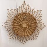 Sun rattan mirror 58x58cm